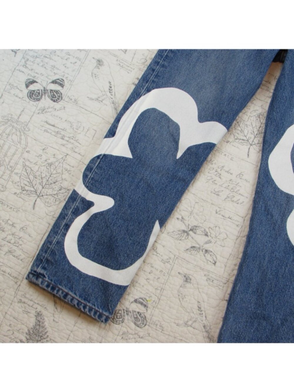 NEW Levi’s 501 Paint by Numbers Premium Jeans Crop Button Fly Womens 24 x 26 - Picture 4 of 10